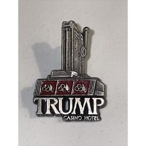 Vintage Trump's Castle Casino Hotel Pin‎ Atlantic City, NJ Silver Tone Lapel A65